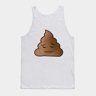 Pensive Poop Emoji Tank Top